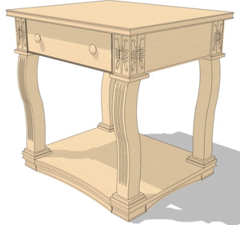 简欧角几su模型