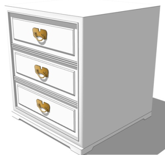 简欧床头柜su模型