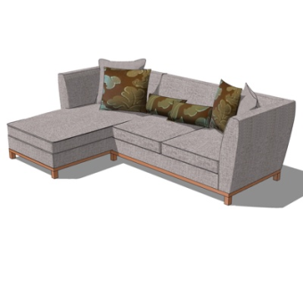 现代转角多人沙发su模型