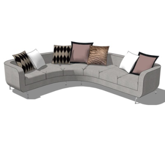 现代转角多人沙发su模型