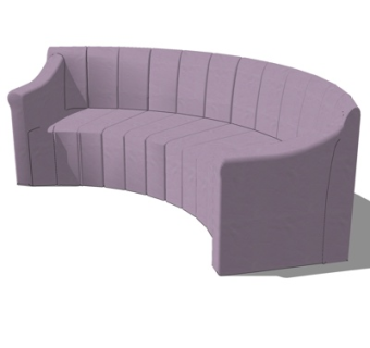 现代弧形多人沙发su模型