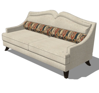 简欧双人沙发su模型