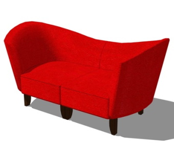 简欧双人沙发su模型