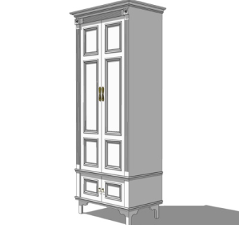 简欧衣柜su模型