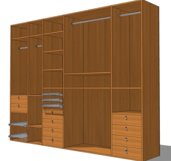 现代衣柜su模型