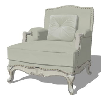 欧式单人沙发su模型