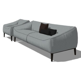 现代多人沙发su模型