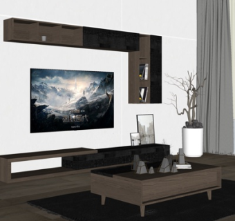 现代客厅su模型