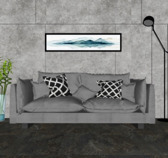 现代双人沙发su模型