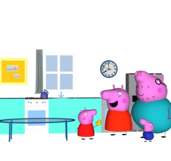现代小猪佩奇玩具su模型
