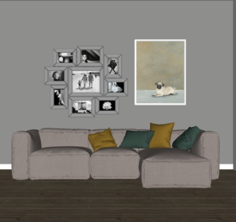 现代多人沙发su模型