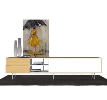 现代电视柜su模型