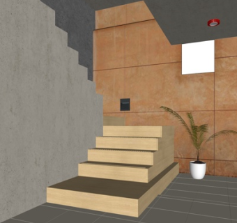 现代楼梯su模型