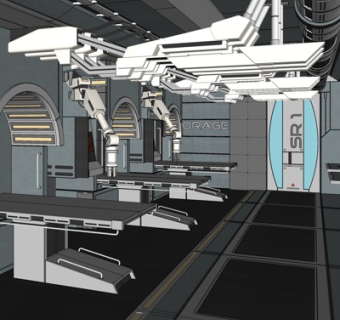 现代医疗器械su模型