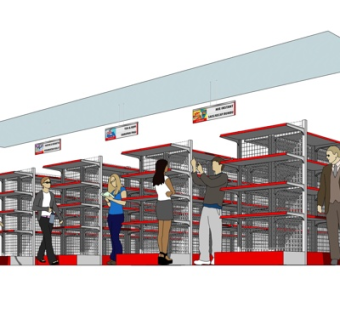 现代展示架su模型