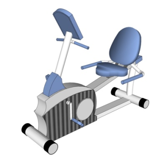 现代健身器材su模型