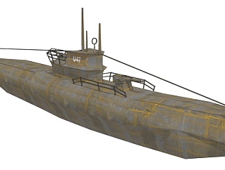 现代潜水艇su模型