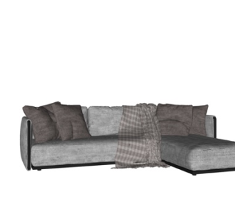 现代转角多人沙发su模型