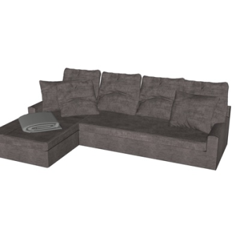 现代转角多人沙发su模型