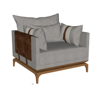 现代单人沙发su模型