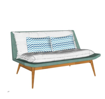 现代双人沙发su模型