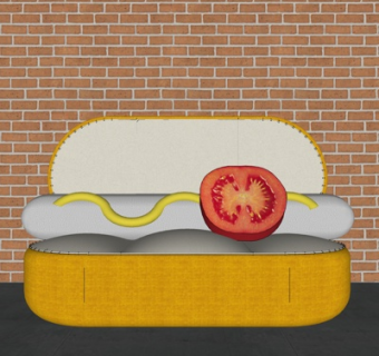 现代多人沙发su模型