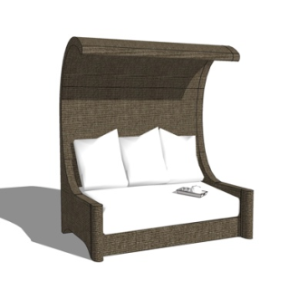 现代双人沙发su模型