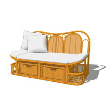 简欧双人沙发su模型