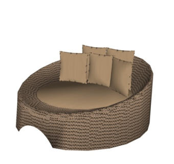 现代双人沙发su模型