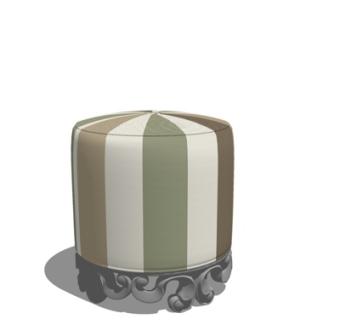 简欧凳子su模型