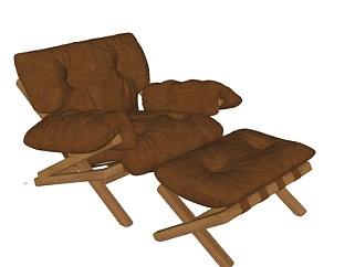 现代躺椅su模型