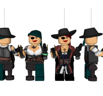 现代海盗人物玩具su模型