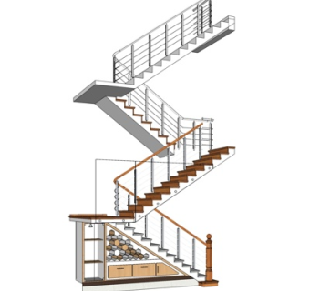 现代楼梯su模型