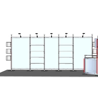 现代超市货架展架su模型