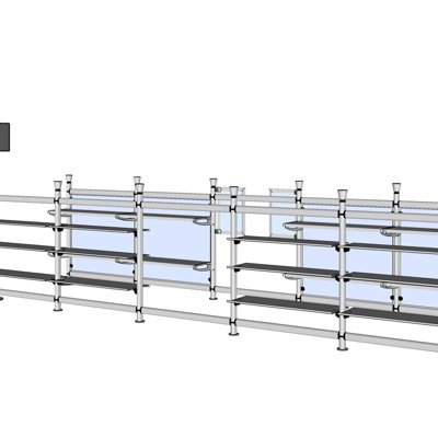 现代超市货架展架su模型