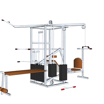 现代健身设备su模型