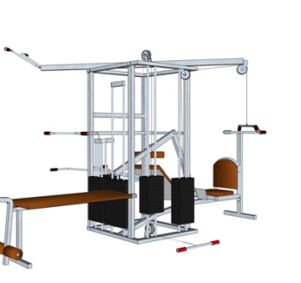 现代健身设备su模型