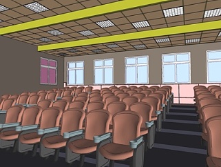 现代大型会议室su模型