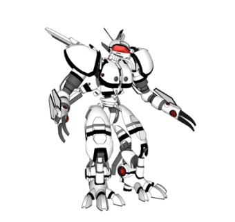 现代机器人玩具su模型