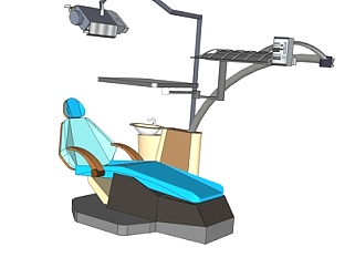 现代牙医工作台su模型