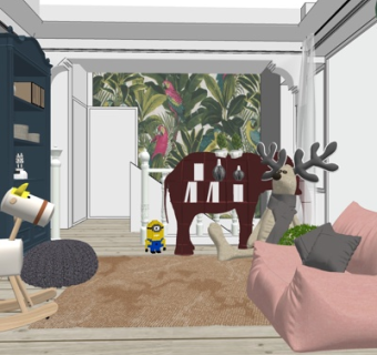 北欧简约客厅su模型