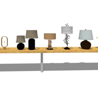 现代台灯组合su模型