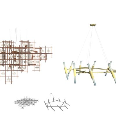 现代金属吊灯su模型