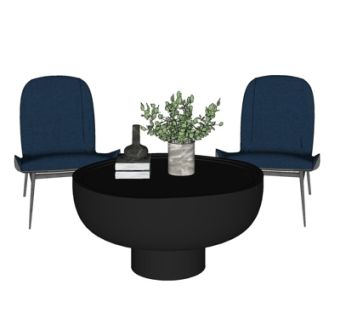 现代休闲桌椅su模型