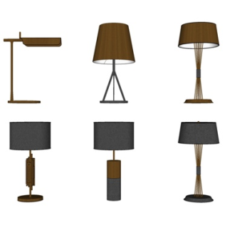 现代台灯su模型