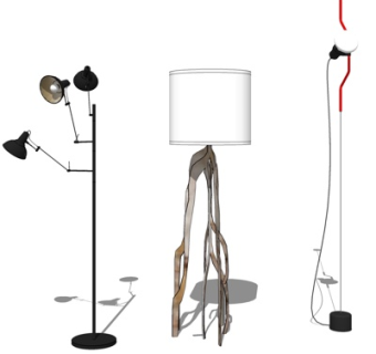 现代金属落地灯su模型