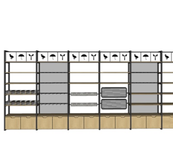 现代超市货架su模型