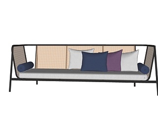 现代户外休闲沙发su模型