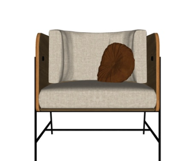 现代布艺休闲椅su模型