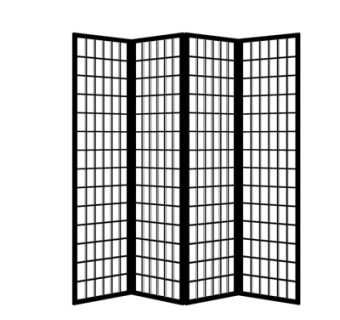 现代实木屏风隔断su模型